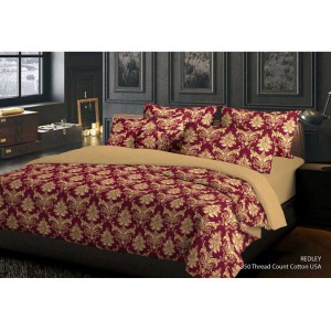 Redley Red 6PCS 180x200cm King Fitted Sheet 350TC Santas Home