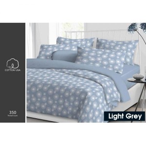 Roseau Light Grey 6pc 180x200cm Fitted Sheet350TC Santas Home